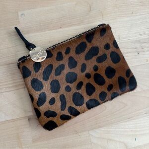 Clare V Leopard Coin Clutch